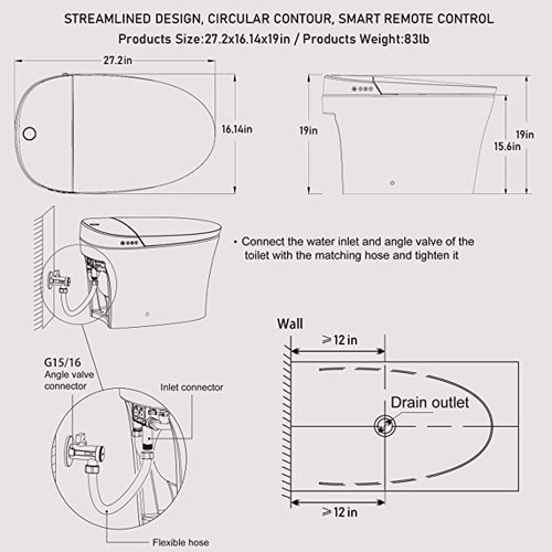 EPLO Smart Bidet Toilet, DualFlush Elongated Toilet Bidet & Reviews